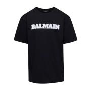 Retro Flock T-Shirt - Zwart Balmain , Black , Heren