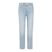 Monogram straight-cut denim jeans Balmain , Blue , Dames