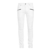 Slim-fit cotton jeans Balmain , White , Heren