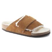 Shearling Kyoto Velcro Sandal Birkenstock , Brown , Heren