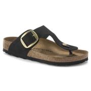 Minimalistische Nubuckleren Sandaal met Grote Gesp Birkenstock , Black...