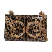 Leopard Print Cross Body Tas Dolce & Gabbana , Brown , Dames