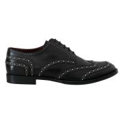 Zwarte Studded Derby Jurk Schoenen Dolce & Gabbana , Black , Heren