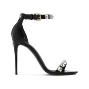 Kristalversierde hoge hak sandalen Dolce & Gabbana , Black , Dames