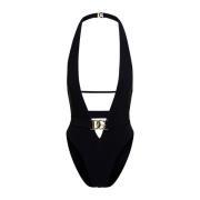 Eendelig diep V-hals badpak Dolce & Gabbana , Black , Dames