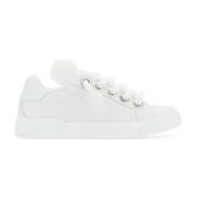 Witte Nappa Leren Portofino Sneakers Dolce & Gabbana , White , Heren