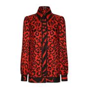 Luipaard Shirt Dolce & Gabbana , Red , Dames