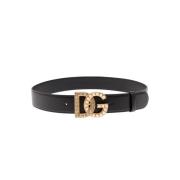 Riem met bejeweled DG-logo Dolce & Gabbana , Black , Dames