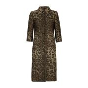 Luipaardprint Enkellange Jas Dolce & Gabbana , Brown , Dames