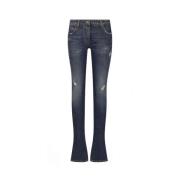 Blauwe Slim-Fit Jeans met Ripped Details Dolce & Gabbana , Blue , Dame...