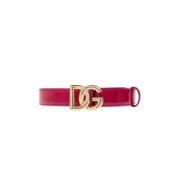 Leren Riem met logo Dolce & Gabbana , Pink , Dames