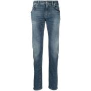 Slim-Fit Blauwe Jeans met Bedekte Rits Dolce & Gabbana , Blue , Heren