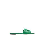 Bianca leather slides Dolce & Gabbana , Green , Dames