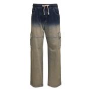 Cargo Popeline Tecnico Straight Jeans Dolce & Gabbana , Blue , Heren