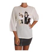 Witte Silk dgfamily Blouse T-shirt Dolce & Gabbana , White , Dames