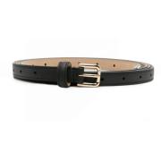 Zwart Leren Riem met Goudkleurige Gesp Dolce & Gabbana , Black , Dames