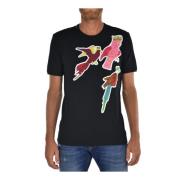 Zwarte Heren T-shirt van Katoen met Patches Dolce & Gabbana , Black , ...