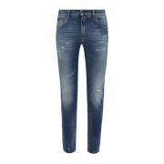 Katoenen Denim Skinny Jeans Dolce & Gabbana , Blue , Heren