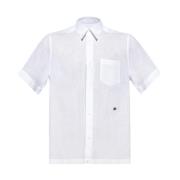 Witte Linnen Knopen Shirt met Zijsplitten Dolce & Gabbana , White , He...