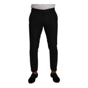 Grijze Geruite Wol Formele Broek Dolce & Gabbana , Gray , Heren