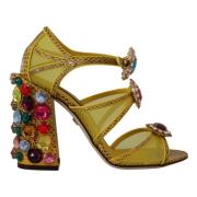 Hoge hak sandalen met veelkleurige kristallen Dolce & Gabbana , Yellow...