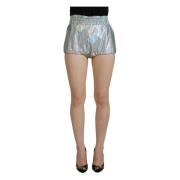 Zilveren Holografische Shorts met Hoge Taille Dolce & Gabbana , Gray ,...