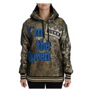 Queen Jaquard Goud Sweatshirt Hoodie Dolce & Gabbana , Brown , Dames