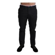 Zwarte Stretch Katoenen Jurk Formele Broek Dolce & Gabbana , Black , H...