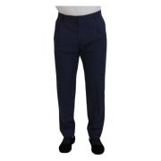 Donkerblauwe Katoenen Chino Formele Broek Dolce & Gabbana , Blue , Her...