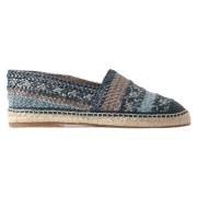 Blauw Grijs Leren Buffalo Espadrille Schoenen Dolce & Gabbana , Multic...