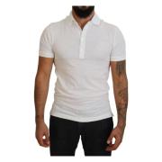 Witte Katoenen Logo Polo T-shirt Dolce & Gabbana , White , Heren