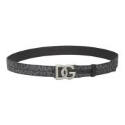 Zwarte DG Logo Riem - Heren Accessoires Aw23 Dolce & Gabbana , Black ,...