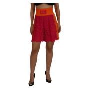 Roze Oranje Kant Katoenen Shorts met Hoge Taille Dolce & Gabbana , Pin...