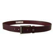 Bruin Leren Zilveren Metalen Kroon Gesp Riem Dolce & Gabbana , Brown ,...