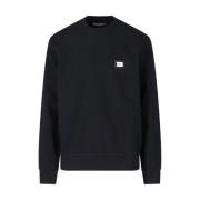 Zwarte Logo Crewneck Sweaters Dolce & Gabbana , Black , Heren