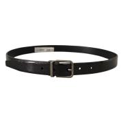 Zwart Vernice Puntinata Leren Zilverkleurige Metalen Riem Dolce & Gabb...