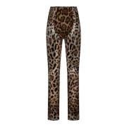 Luipaardprint Flared Broek Dolce & Gabbana , Brown , Dames