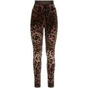 Leopard-Print Jacquard Leggings Dolce & Gabbana , Brown , Dames
