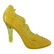 Gele Bloemen Kristallen Cinderella Hakken Dolce & Gabbana , Yellow , D...