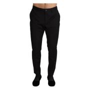 Zwarte Skinny Trouser Staff Broek Dolce & Gabbana , Black , Heren