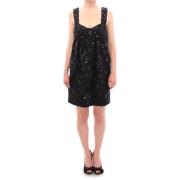 Zwarte bloemenkristallen jurk Dolce & Gabbana , Black , Dames