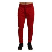 Rode Logo Plaque Sweatpants Dolce & Gabbana , Red , Heren