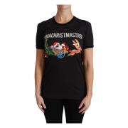 Zwarte ImAChristmasTree Crewneck T-shirt Dolce & Gabbana , Black , Dam...