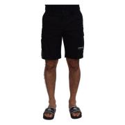 Zwarte Bermuda Cargo Shorts Dolce & Gabbana , Black , Heren