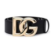 Logo Leren Riem Dolce & Gabbana , Black , Dames