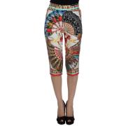 Majolica Sicily Zijden Capris Dolce & Gabbana , Beige , Dames