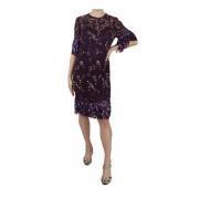 Paarse bloemen kanten jurk met kristallen Dolce & Gabbana , Purple , D...