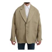 Beige Oversize Blazer Dolce & Gabbana , Beige , Heren