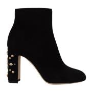 Hoogwaardige leren laarzen voor vrouwen Dolce & Gabbana , Black , Dame...