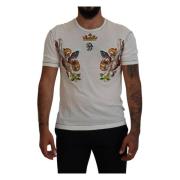 Wit Bedrukt Heren T-shirt Dolce & Gabbana , White , Heren